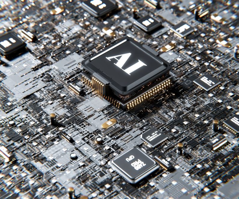 Communication Supply Chain - a computer chip with the letter a on top of it